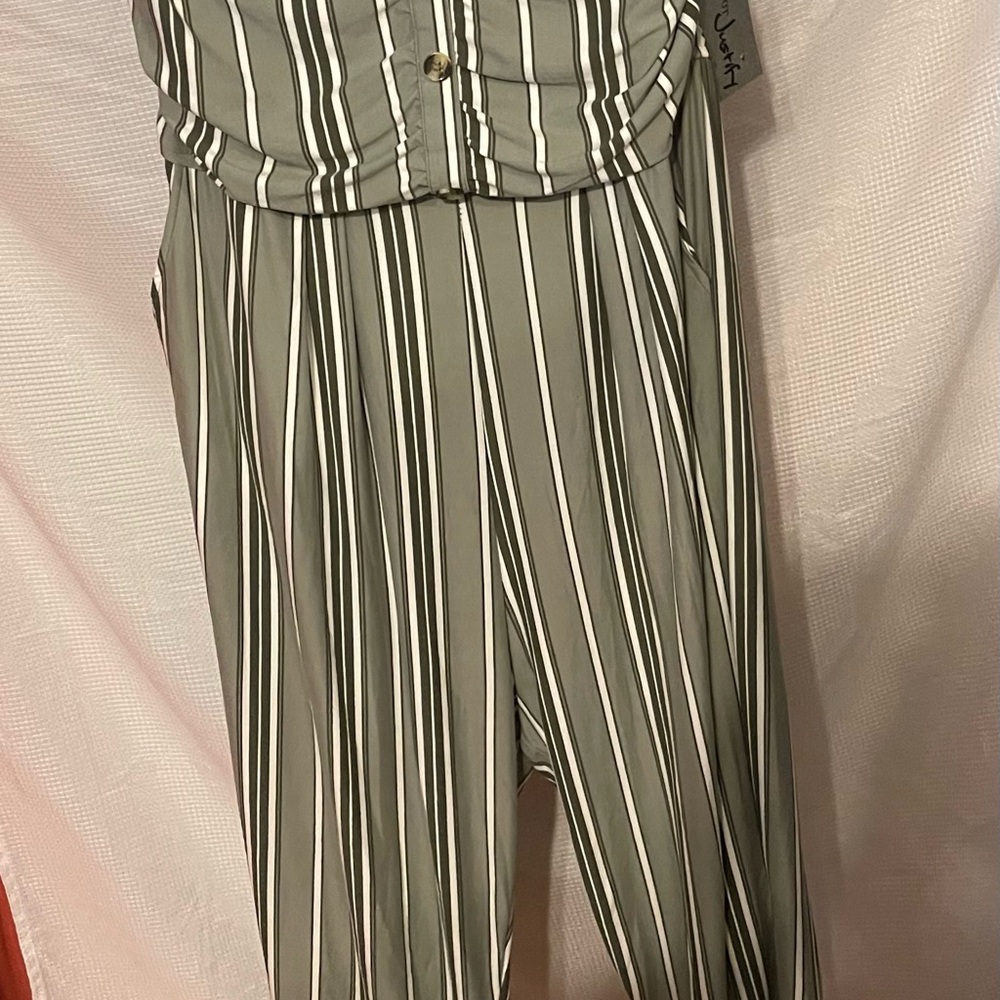 Justify Olive Jumpsuit with Elegant Ruffle Detail